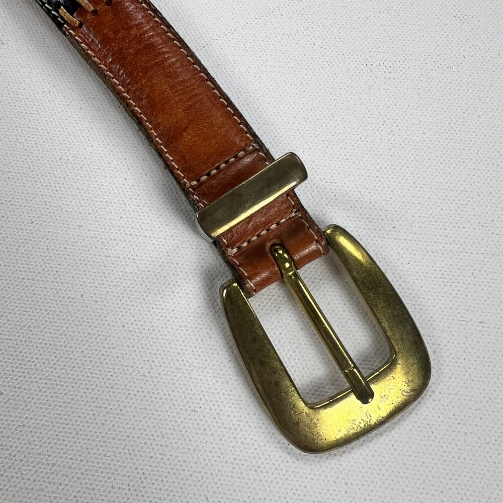 Fossil Leather Multicolor Patchwork Stitched Belt… - image 8